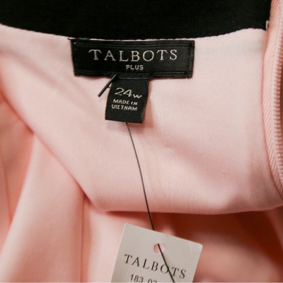 Talbots TIPPED PONTE SHEATH DRESS - SCALLOP PINK - Picture 6 of 9